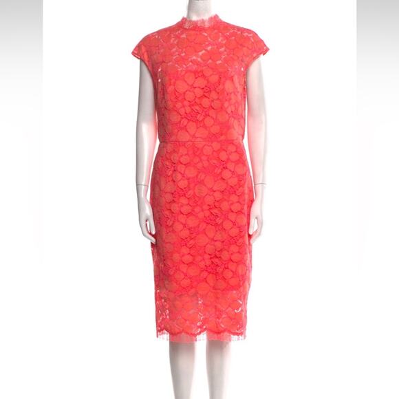 Lela Rose Lace Pattern Midi Length Dress - Picture 1 of 13